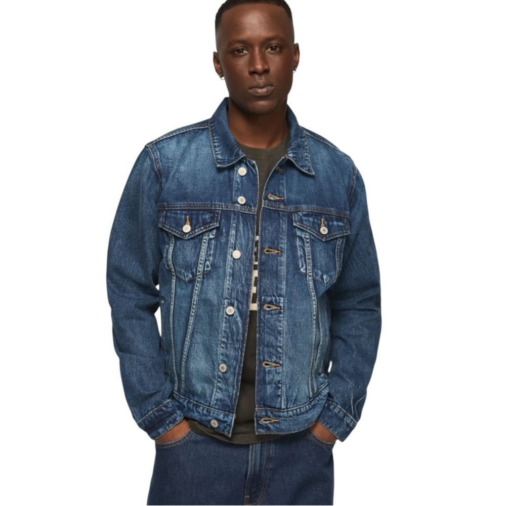NWT’S Lucky brand Denim Trucker Barn Chore Jean Jacket XL TG